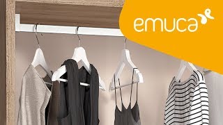 Cómo montar una barra para armario rectangular con soportes laterales de plástico – Emuca