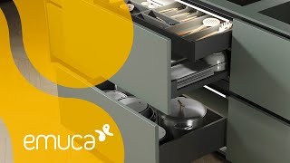 Cómo montar un cajón Vertex 3D de diseño extrafino y cierre suave en muebles de cocina y hogar – Emuca