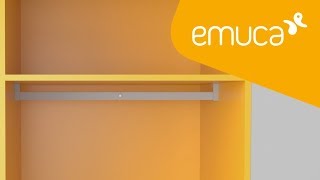 Cómo instalar la barra de colgar iluminada Polux en un armario - Emuca