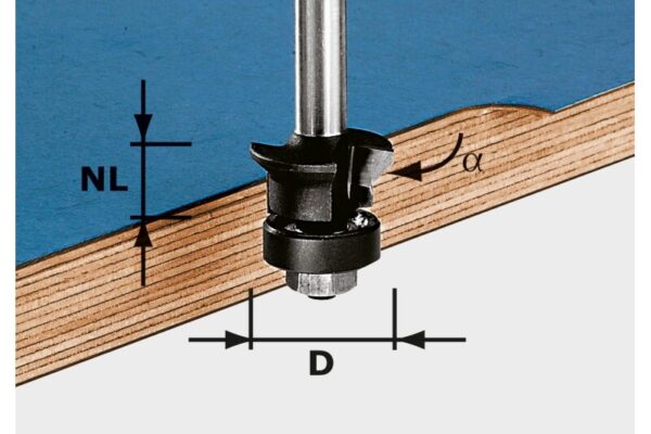 Fresa de bisel y enrasado HW S8 D24/0° +45°