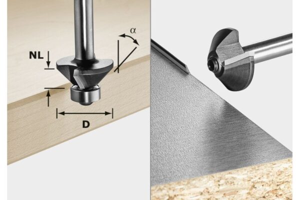 Fresa de bisel S8 HW 45° D26-KL OFK