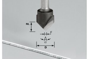 Fresa para ranuras en VHW S8 D18-90°/Alu