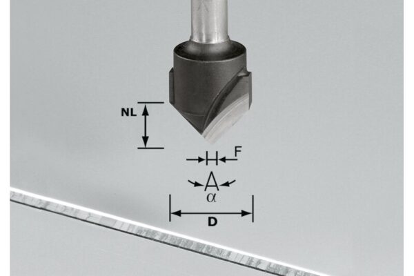 Fresa para ranuras en VHW S8 D18-90°/Alu
