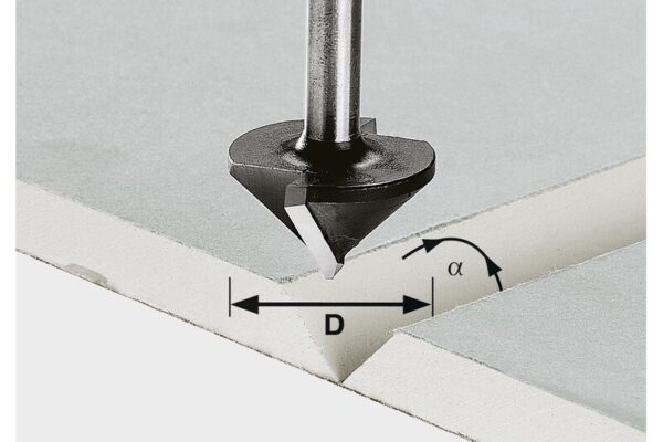 Fresa para placas de pladur HW S8 D32/90° - Imagen 2